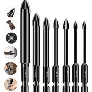 Kit 7 Brocas De Titanio Liga Dura Universal Fura Tudo