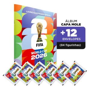 Kit Álbum Copa do Mundo Fifa 2026 Panini com 12 Envelopes Figurinhas