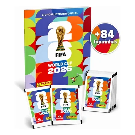 Kit Álbum Copa Do Mundo Fifa 2026 + 84 Figurinhas Panini Kit Álbum Copa Do Mundo Fifa 2026 + 84 Figurinhas Panini