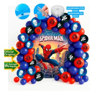 Kit Arco Desconstruído Homem Aranha 126pçs para festa