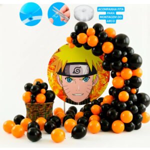 Kit Balão Arco Descontruído Decoração Naruto 101 peças