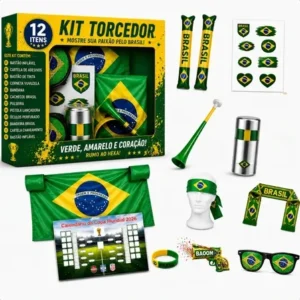 Kit Brasil Torcedor Copa Do Mundo 12 Peças Jogo Seleção