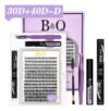 Kit Cílios Postiços B&qaugen 30d+40d Fácil Aplicação Alta Fixação Efeito Natural Leves Não Incomoda Ideal Para Iniciantes Resultado Profissional Custo Benefício D 1.6 Cm 0.07 Mm