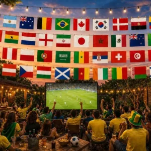 Kit com 48 bandeiras da Copa do Mundo 2026, varal de bandeiras Torakpa para decoração de eventos esportivos e festas