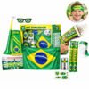 Kit Copa 2026 Brasil Torcedor Com 12 Itens, Bandeira, Óculos, Cachecol, Buzina, Pulseira E Acessórios Para Festa, Jogos, Torcida E Comemoração Em Casa Para Casa E Eventos – Mão Santa Amarelo