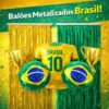 Kit Copa Do Mundo Cortinas Metalizada Com Balões 2026 Brasil Tem Mais China