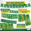Kit Decoração Copa Brasil para Bar Casa Festa Futebol Seleção Luxo