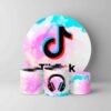 Kit Decoração Painel Redondo + Trio De Cilindros Tema Menina
