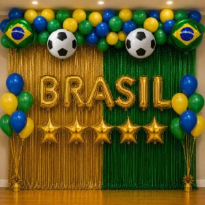 Kit Decoração Seleção Brasil Copa Do Mundo Balões Torcida