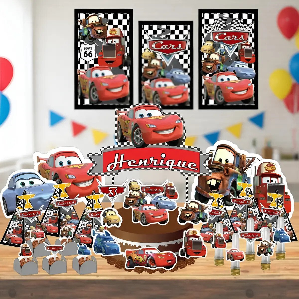 Kit Festa Carros Personalizado 78 Iten Decoração Aniversário Kit Festa Carros Personalizado 78 Iten Decoração Aniversário