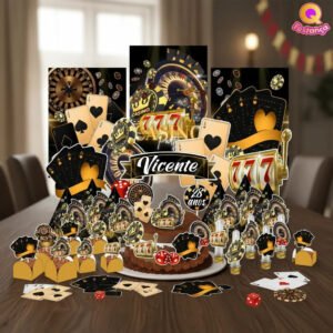 Kit Festa Cassino Las Vegas *78 Itens*- Baralho Poker