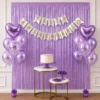 Kit Festa Completa com 2 Cortinas Metalizadas, Balões e Faixa