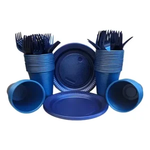 Kit Festa Descartável 150 Itens para 50 Pessoas com Prato Garfo Copo