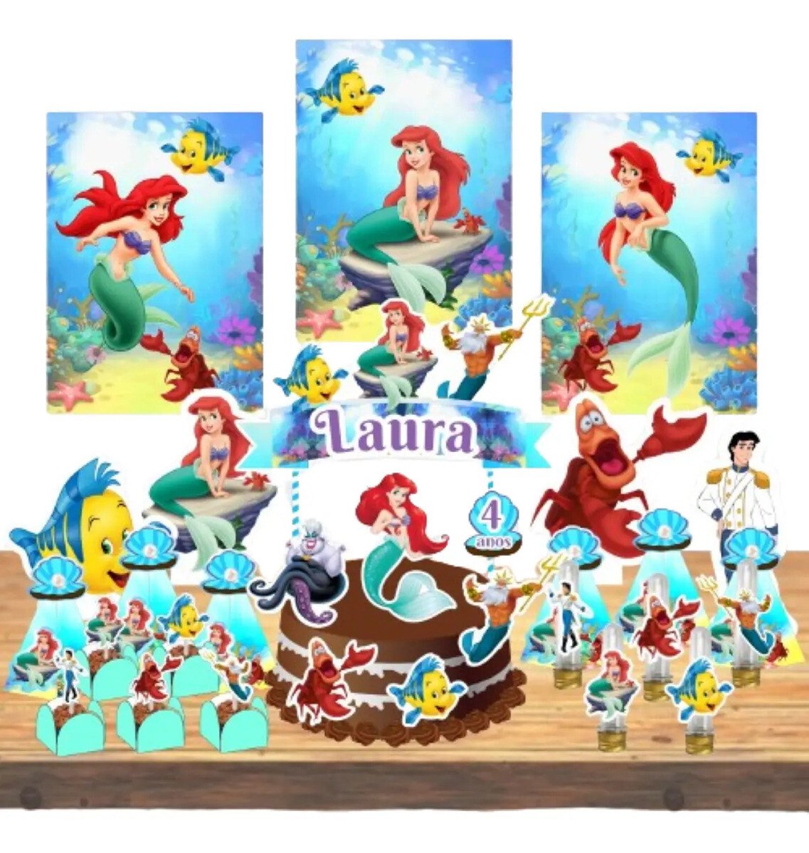 Kit Festa Pronto Ariel Pequena Sereia *78 Itens* Kit Festa Pronto Ariel Pequena Sereia *78 Itens*
