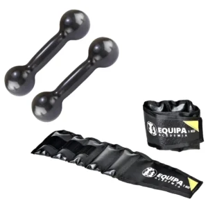Kit Fisioterapia Caneleira 1kg Par Halter Emborrachado 1kg Equipa Academia