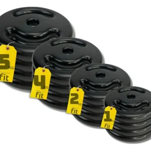 Kit Halter Anilhas Emborrachadas 48kg HouseFit para Treino Completo