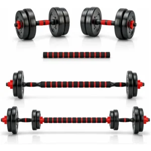 Kit Halter 15kg MKFIT para musculação em casa com barra ajustável na cor preta