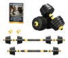 Kit Halteres 3 Em 1 Peso Musculação Até 40kg Ajustável Preto Ahead Sports