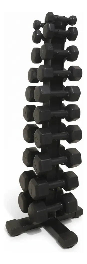 Kit Halteres De 1 A 10kg Emborrachados Sextavado + Suporte Vital Esporte Original Kit Halteres De 1 A 10kg Emborrachados Sextavado + Suporte Vital Esporte
