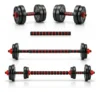 Kit Halteres e Anilhas Ajustáveis Academia 15kg Mkfit para treino em casa
