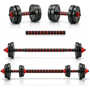 Kit Halteres e Anilhas Ajustáveis Academia 15kg Mkfit para treino em casa