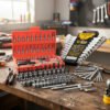 Kit Jogo De Ferramentas Completo Soquetes Chaves Aço Crv Cinza The Black Tools TKS46