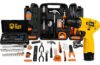Kit Jogo Ferramentas 169 Peças Soquetes + Parafusdeira 12v Amarelo E Preto