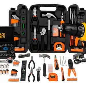 Kit Jogo Ferramentas 169 Peças Soquetes + Parafusdeira 12v Amarelo E Preto