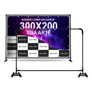 Kit Lona Banner Backdrop Estrutura 3×2 Completo Arte Inclusa Colorido