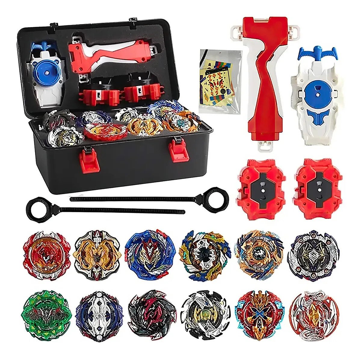 Kit Maleta 12 Bayblade Metal Criança Com 3 Lançadores E Grip Kit Maleta 12 Bayblade Metal Criança Com 3 Lançadores E Grip