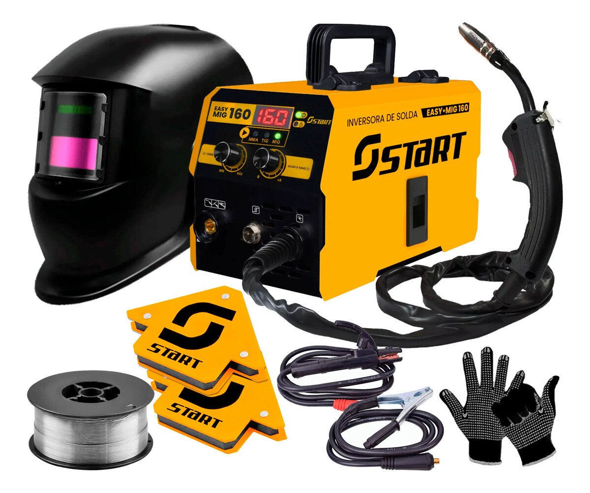 Kit Máquina De Solda Inversora Tocha + Máscara Acessórios Kit Máquina De Solda Inversora Tocha + Máscara Acessórios