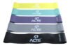 Kit Mini Band Acte Sports 5 Intensidades para Treino Funcional e Pilates Cores Amarelo Verde Roxo Cinza Preto
