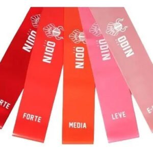 Kit Mini Band Faixa Elastica Com 5 Intensidades – Odin Fit [vermelho, Laranja, Coral, Rosa, Rosa-claro]