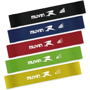 Kit Mini Band Muvin Fxe-300 Faixas Elásticas Circulares Com 5 Tensões Diferentes Intensidades De Resistência Elásticos Para Musculação Exercícios Força Treino Funcional Academia Ginástica