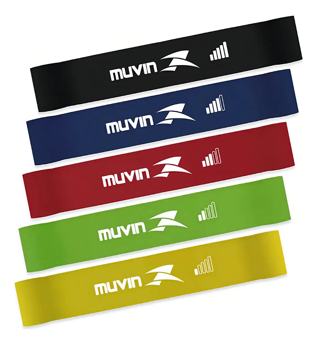 Kit Mini Band Muvin FXE-300 Faixas Elásticas 5 Intensidades Original Kit Mini Band Muvin FXE-300 Faixas Elásticas Circulares 5 Tensões