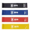 Kit Mini Bands Elástico 4 Intensidades Faixa Loop Odin Fit [Preto, Azul, Vermelho, Amarelo]