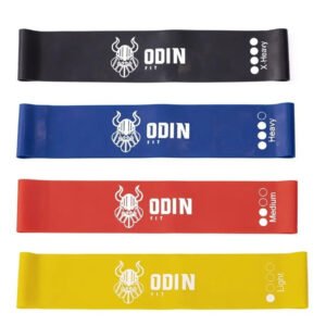 Kit Mini Bands Elástico 4 Intensidades Faixa Loop Odin Fit [preto, Azul, Vermelho, Amarelo]