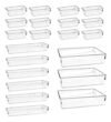 Kit Organizador Acrílico Maquiagem Gavetas 21 Peças Transparente Amobox
