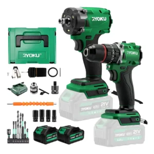 Kit Parafusadeira Furadeira+chave De Impacto Brushless Ryoku