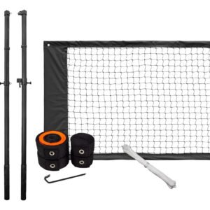 Kit Poste Mastro Beach Tennis Com Postes, Rede, Fita E Corda