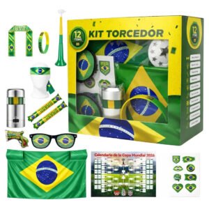 Kit Torcedor Brasil 12 Peças, Ideal Para Copa Do Mundo 2026