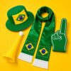 Kit Torcedor Copa Mundo Brasil 2026 Chapéu Cachecol