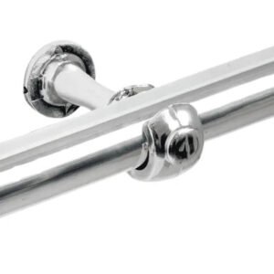 Kit Varão Cortina Cromado 3 Metros 28mm Simples Sala Quarto Com Kit De Instalação Completo Bastão Grosso Resistente Reforçado Fácil Instalar Elegante Design Moderno Cacintex Enxovais Prateado