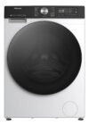 Lava e Seca Hisense 11kg Branca Conectada 127v com porta frontal aberta e cesto de aço inoxidável aparente