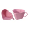 Lembrancinha 25 Xícara Coração Cor Rosa Bebê Dia Das Mães