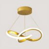 Lustre Pendente Moderna Led,luminaria Dourado Redondo Sala