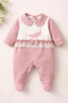 Macacão Bebe Menina Luxo Bordado Zoe Confort