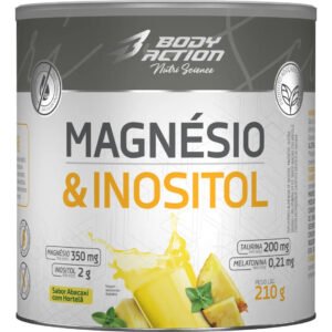 Magnésio e Inositol Taurina Melatonina 210g Bodyaction Abacaxi Hortelã
