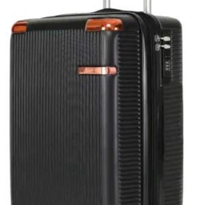Mala de Viagem de Bordo 360o Pequena de Mão 10kg com Segredo Preto Listras