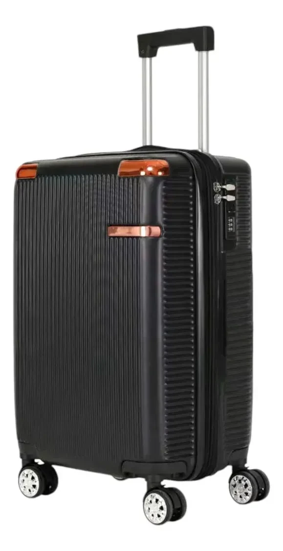 Mala de Viagem de Bordo 360o Original Pequena de Mão 10kg com Segredo e Frete Grátis Mala de Viagem de Bordo 360o Pequena de Mão 10kg com Segredo Preto Listras